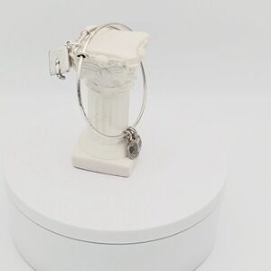 ALEX &‎ ANI 2017 Graduation Cap Charm Bracelet Bangle Silver Tone Made In USA!!